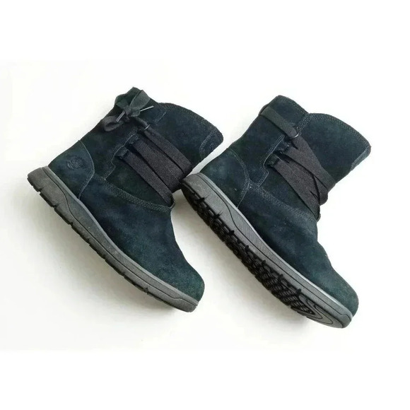 Timberland Womens Leighland Comfort Boots Black Leather Straps Ankle Slip On 8.5 - Picture 7 of 12